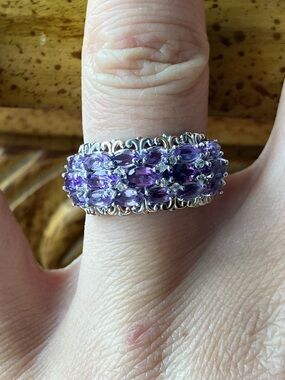 Rose de France Amethyst Sterling Silver Ring Size 6